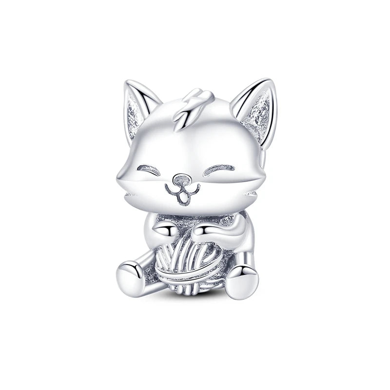 Charms de plata de ley 925 para pulsera · Animales, corazones y árbol de la vida