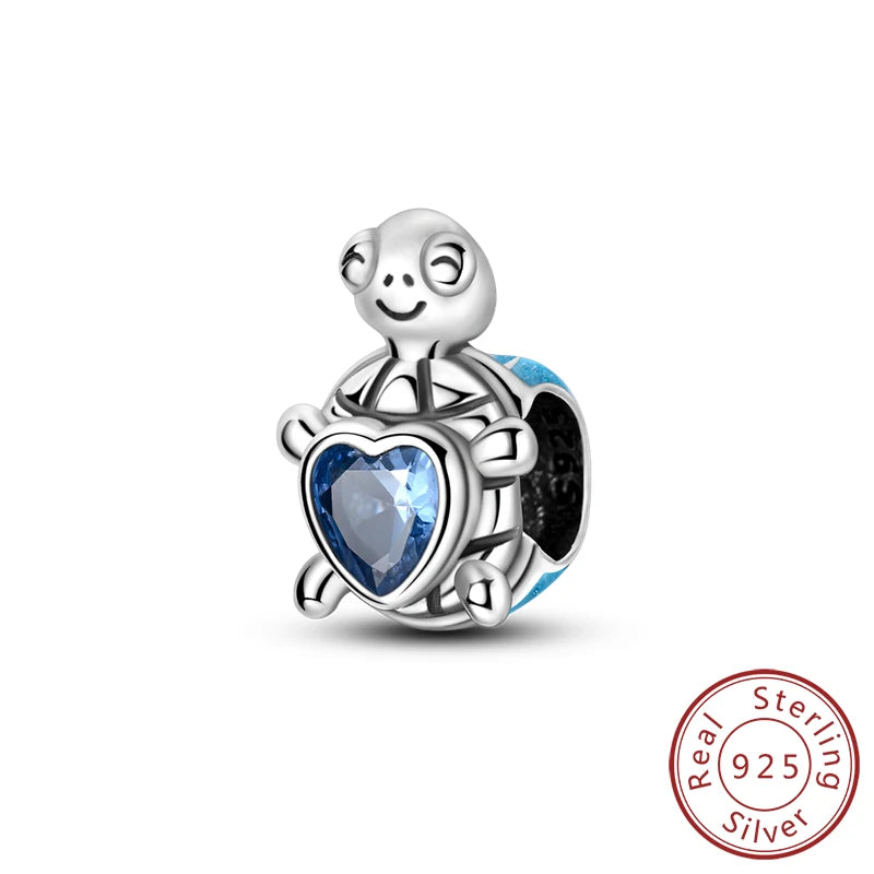 Charms de plata de ley 925 para pulsera · Animales y flores