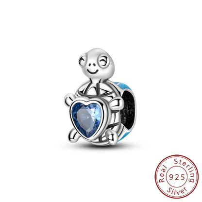 Charms de plata de ley 925 para pulsera · Animales y flores