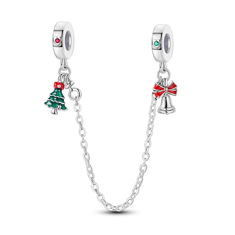 Cadenas de seguridad y clips de plata de ley 925 para pulsera