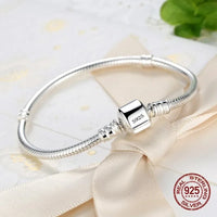 Pulsera de plata de ley 925 · Cadena de serpiente para charms