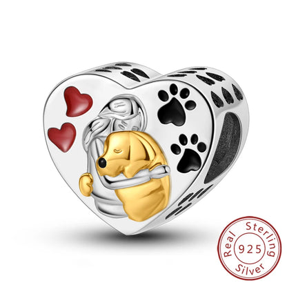 Charms de plata de ley 925 para pulsera · Animales y flores