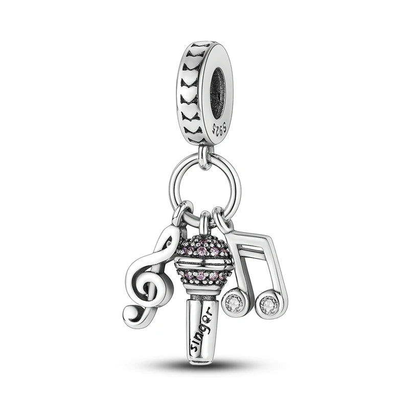 Charms de plata de ley 925 para pulsera · Animales, corazones y árbol de la vida