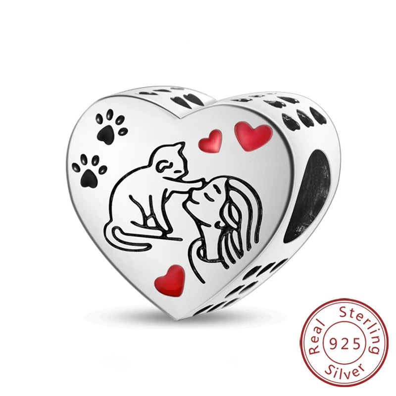 Charms de plata de ley 925 para pulsera · Animales y flores