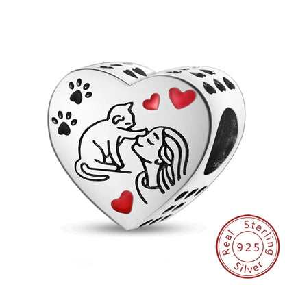 Charms de plata de ley 925 para pulsera · Animales y flores