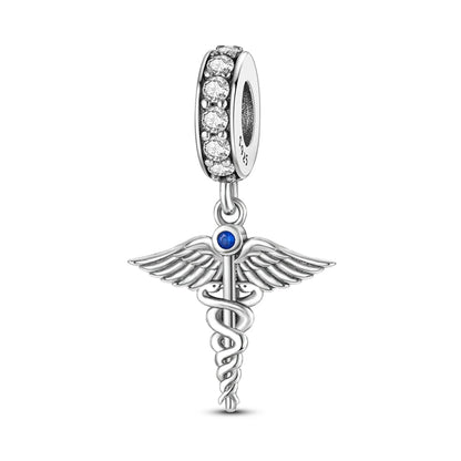 Charms de plata de ley 925 para pulsera · Animales, corazones y árbol de la vida