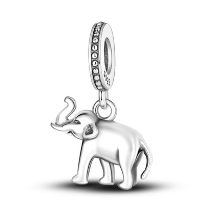 Charms de plata de ley 925 para pulsera · Animales, corazones y árbol de la vida