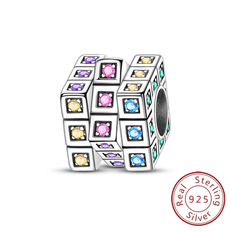 Charms de plata de ley 925 para pulsera · Animales y flores