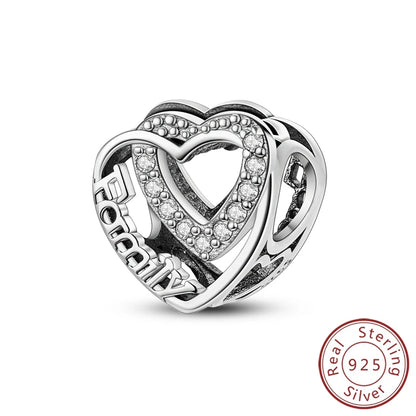 Charms de plata de ley 925 para pulsera · Animales y flores