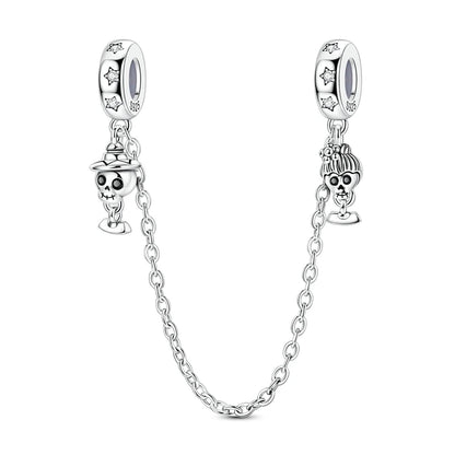 Cadenas de seguridad y clips de plata de ley 925 para pulsera