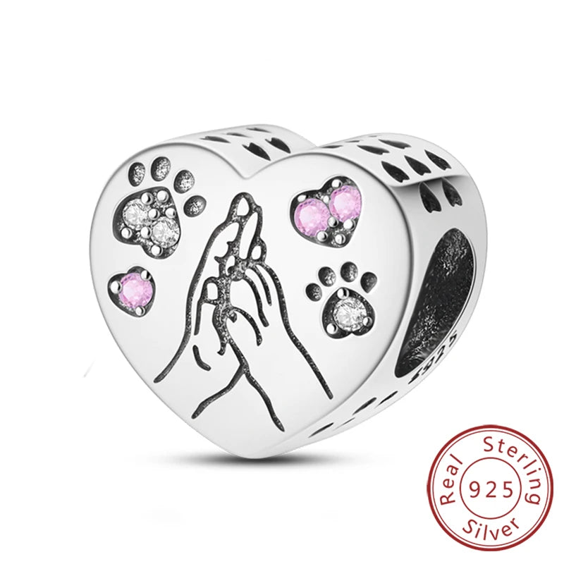Charms de plata de ley 925 para pulsera · Animales y flores