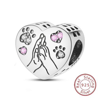 Charms de plata de ley 925 para pulsera · Animales y flores
