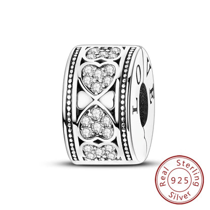 Charms de plata de ley 925 para pulsera · Corazones y familia