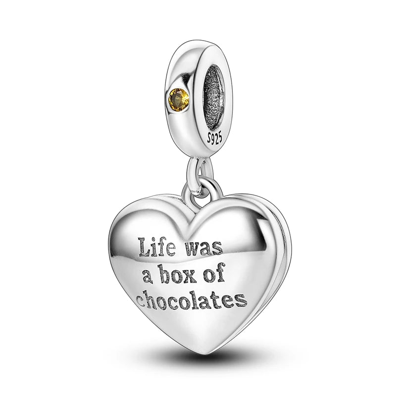 Charms de plata de ley 925 para pulsera · Animales, corazones y árbol de la vida