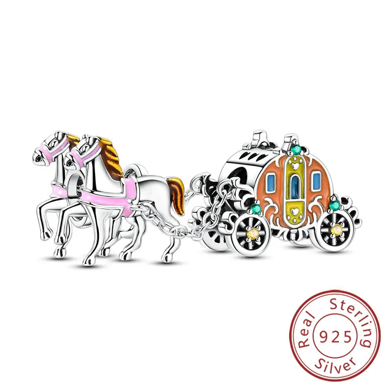 Charms de plata de ley 925 para pulsera · Animales y flores
