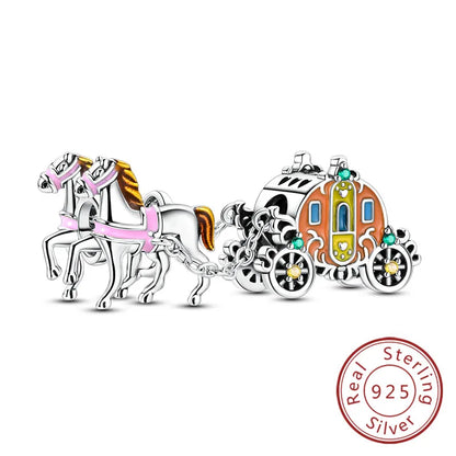 Charms de plata de ley 925 para pulsera · Animales y flores