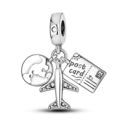 Charms de plata de ley 925 para pulsera · Animales, corazones y árbol de la vida