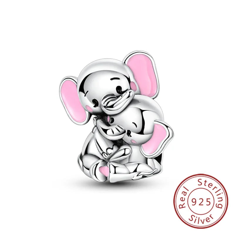 Charms de plata de ley 925 para pulsera · Animales y flores