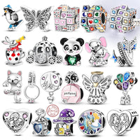 Charms de plata de ley 925 para pulsera · Animales y flores