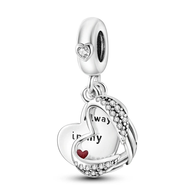 Charms de plata de ley 925 para pulsera · Animales, corazones y árbol de la vida