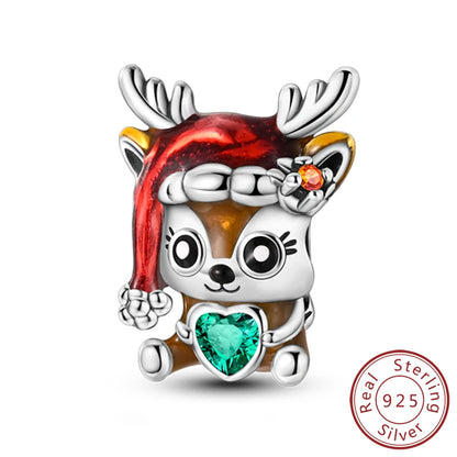 Charms de plata de ley 925 para pulsera · Animales y flores