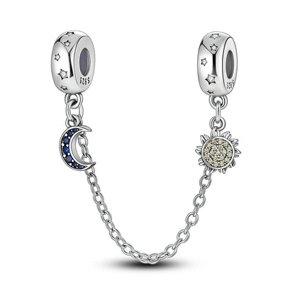 Cadenas de seguridad y clips de plata de ley 925 para pulsera