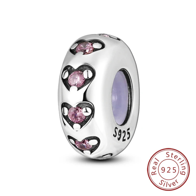 Charms de plata de ley 925 para pulsera · Corazones y familia