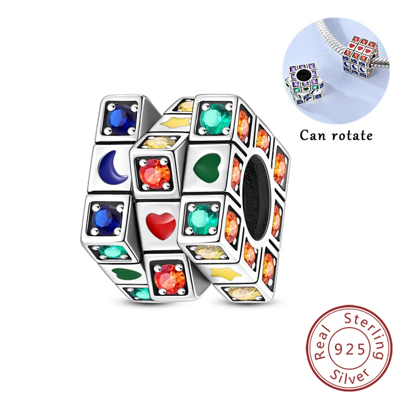 Charms de plata de ley 925 para pulsera · Animales y flores