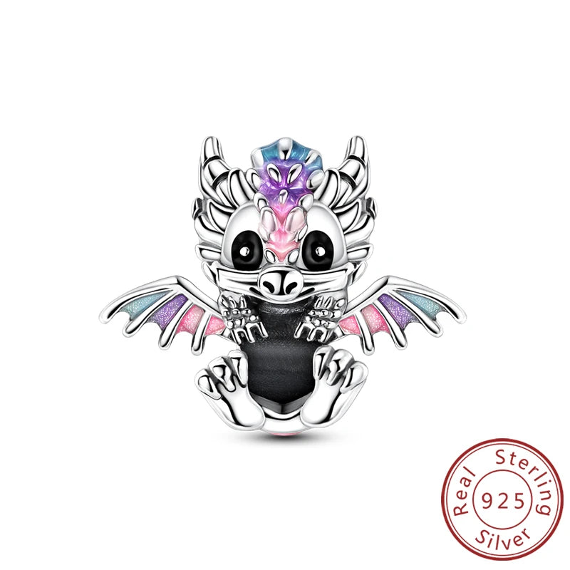 Charms de plata de ley 925 para pulsera · Animales y flores