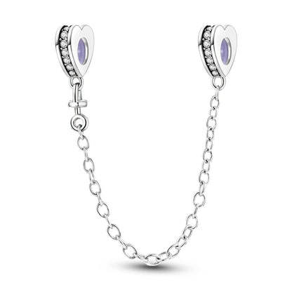 Cadenas de seguridad y clips de plata de ley 925 para pulsera
