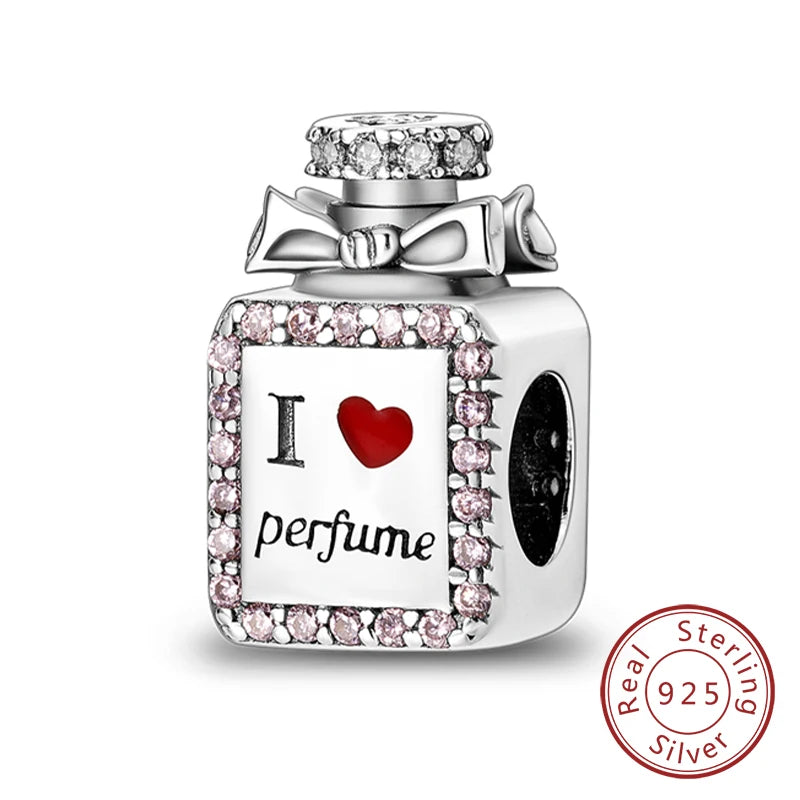 Charms de plata de ley 925 para pulsera · Corazones y familia