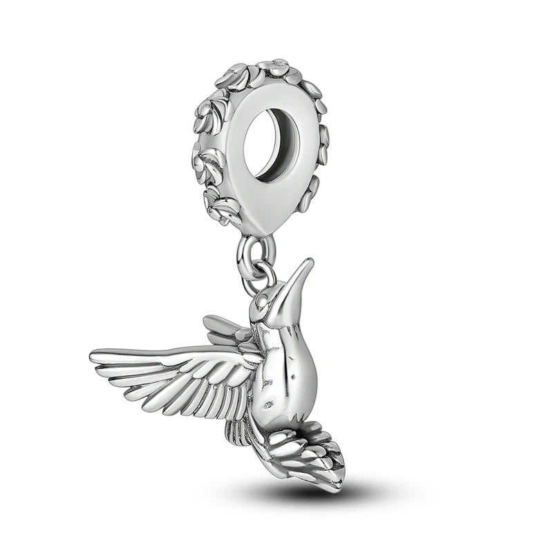 Charms de plata de ley 925 para pulsera · Animales, corazones y árbol de la vida