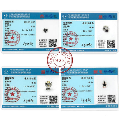 Charms de plata de ley 925 para pulsera · Animales y flores