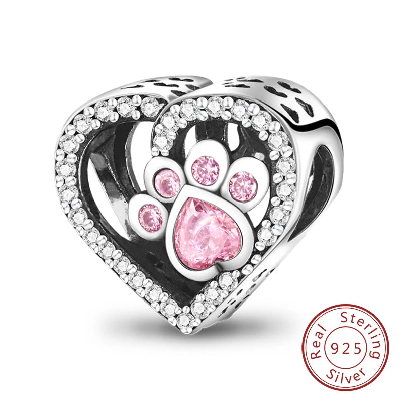 Charms de plata de ley 925 para pulsera · Animales y flores