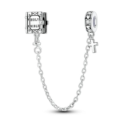 Cadenas de seguridad y clips de plata de ley 925 para pulsera