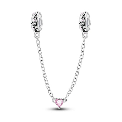 Cadenas de seguridad y clips de plata de ley 925 para pulsera