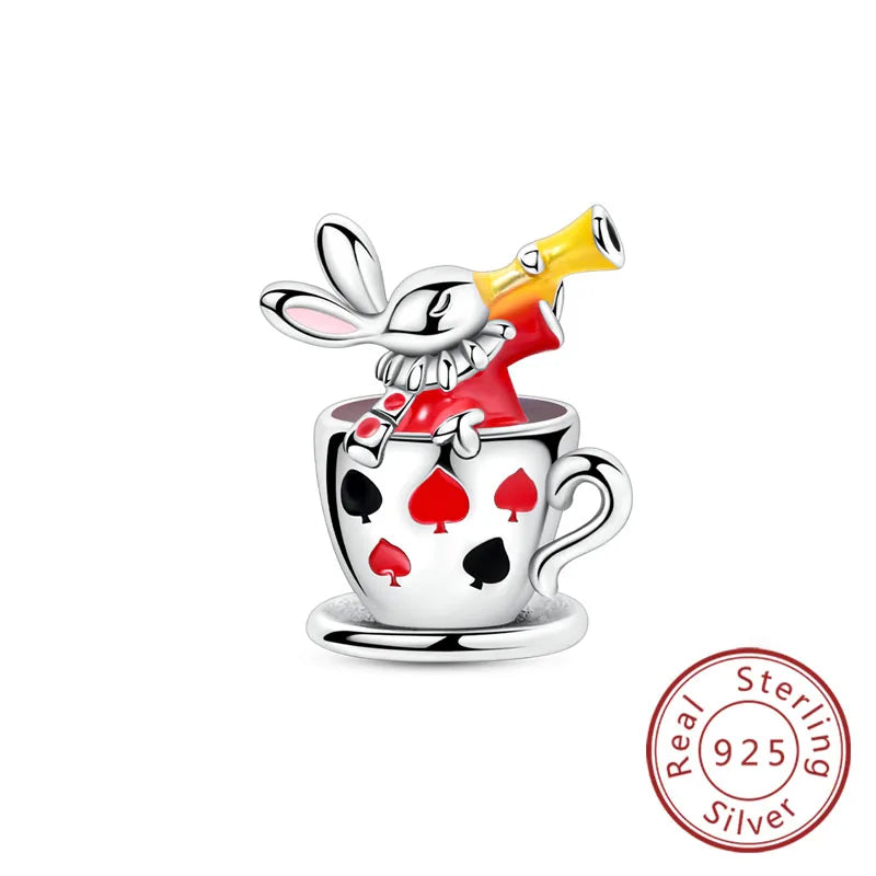 Charms de plata de ley 925 para pulsera · Animales y flores