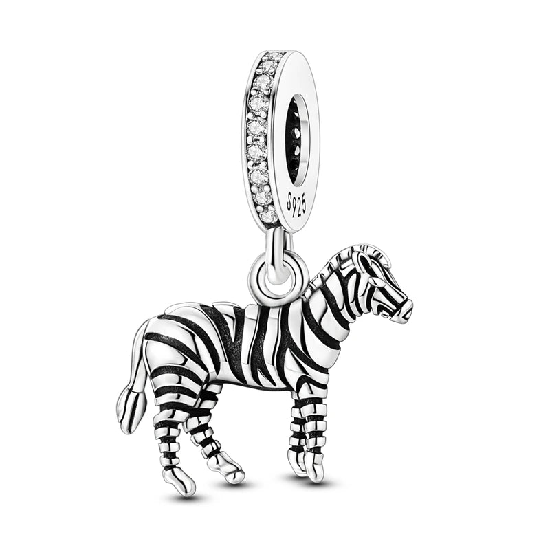 Charms de plata de ley 925 para pulsera · Animales, corazones y árbol de la vida