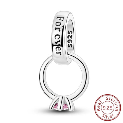 Charms de plata de ley 925 para pulsera · Animales y flores