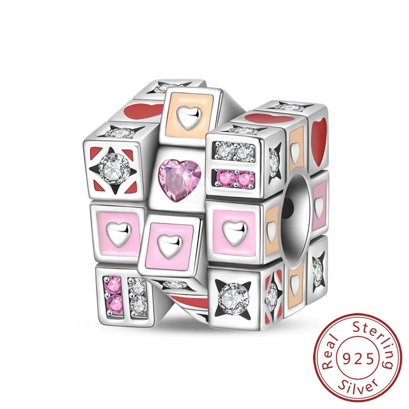 Charms de plata de ley 925 para pulsera · Animales y flores