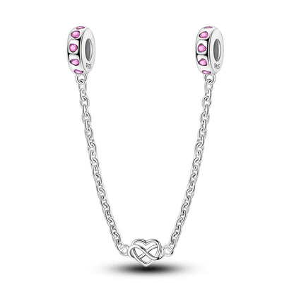 Cadenas de seguridad y clips de plata de ley 925 para pulsera