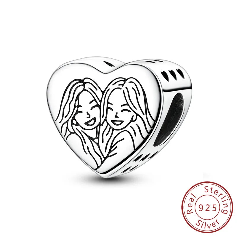 Charms de plata de ley 925 para pulsera · Animales y flores