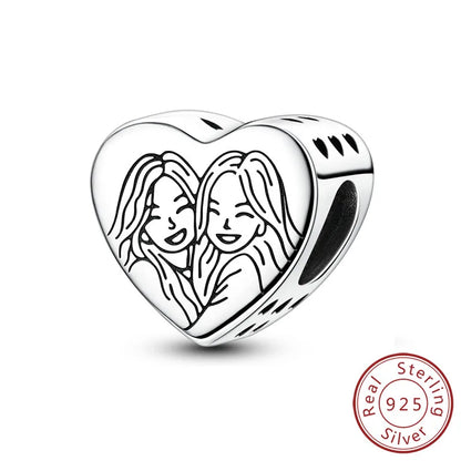 Charms de plata de ley 925 para pulsera · Animales y flores