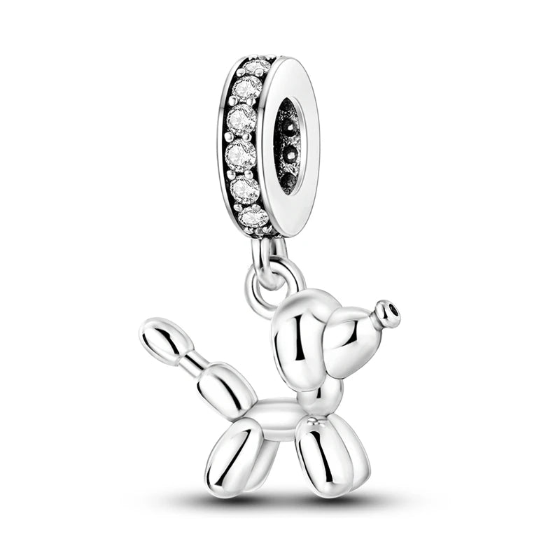 Charms de plata de ley 925 para pulsera · Animales, corazones y árbol de la vida